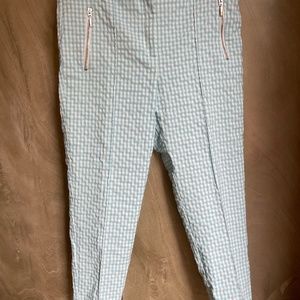 Madeleine Aqua Gingham Check ankle pants